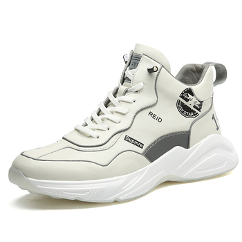 Pantofi sport casual din piele naturală pentru bărbați, două straturi de piele de vacă, talpă din spumă de cauciuc, toc în formă de pană 3–5 cm, lansare iarnă 2024