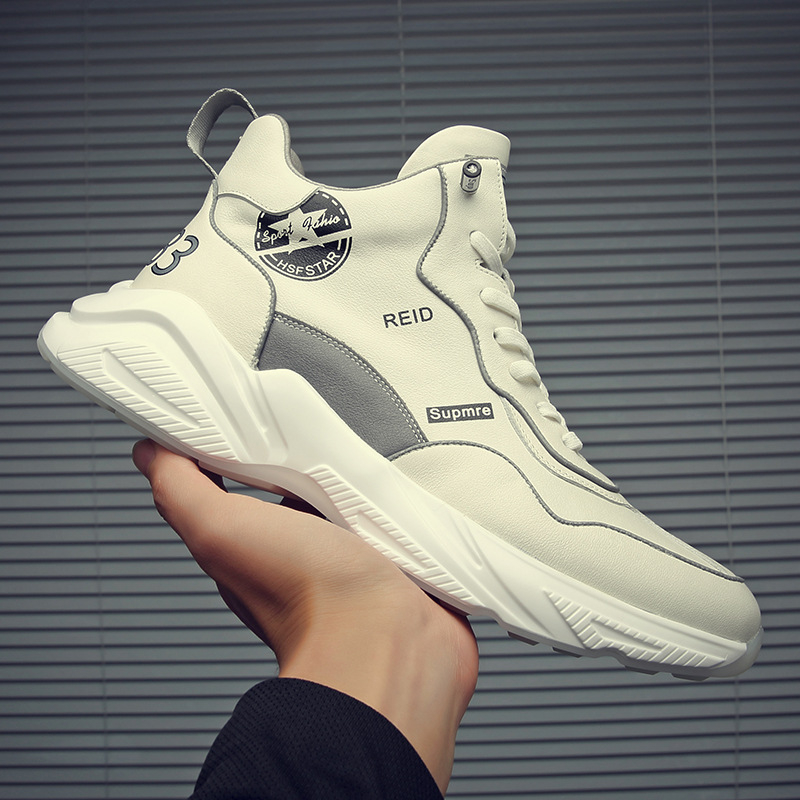 Pantofi sport casual din piele naturală pentru bărbați, două straturi de piele de vacă, talpă din spumă de cauciuc, toc în formă de pană 3–5 cm, lansare iarnă 2024