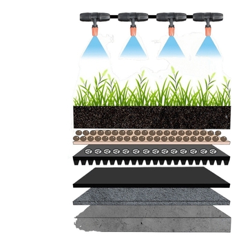 Drenážna doska pre strešnú záhradu s bariérou proti koreňom – plastová hydrofóbna drenážna filtrácia pre kvetináče a záhradné jazierka