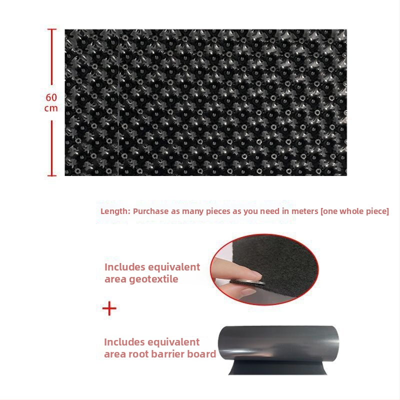 Drenážna doska pre strešnú záhradu s bariérou proti koreňom – plastová hydrofóbna drenážna filtrácia pre kvetináče a záhradné jazierka