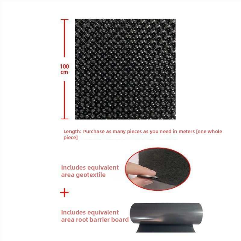 Drenážna doska pre strešnú záhradu s bariérou proti koreňom – plastová hydrofóbna drenážna filtrácia pre kvetináče a záhradné jazierka
