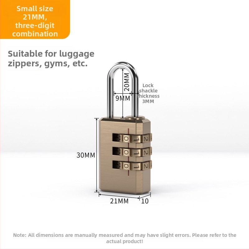 Дигитална медна комбинирана брава за шкаф за багаж, с 4 шайби, 3 мм дебелина на прътa и 20 мм разстояние между пръчките