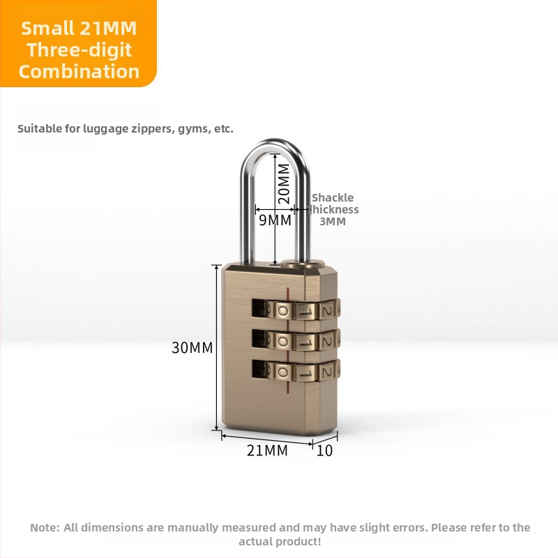 Дигитална медна комбинирана брава за шкаф за багаж, с 4 шайби, 3 мм дебелина на прътa и 20 мм разстояние между пръчките