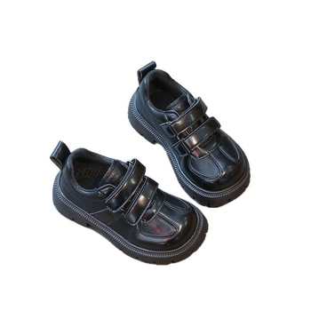 Kožne tenisice za dječake — Korejski stil, Proljetno-jesenski model, PU gornji dio, Gumeni potplat, Zatvaranje Velcro, Nizak gležanj, Tekstilna uloška