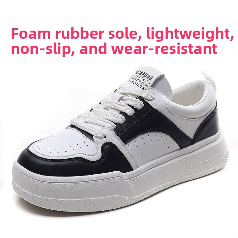 Pantofi femei din piele naturală, partea superioară din două straturi de piele de vită, vârf rotund, talpă din spumă, toc plat, închidere cu bretea frontală