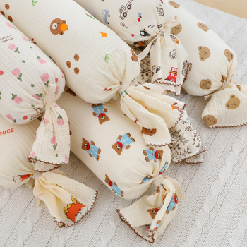 Βρεφικό μαξιλάρι σε σχήμα καραμέλας, μαλακό, με γέμισμα από μαργαριτωμένο βαμβάκι και πυρήνα από πολυεστερικές ίνες