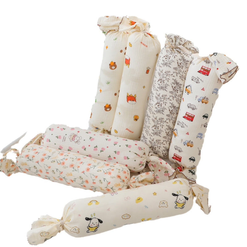 Βρεφικό μαξιλάρι σε σχήμα καραμέλας, μαλακό, με γέμισμα από μαργαριτωμένο βαμβάκι και πυρήνα από πολυεστερικές ίνες