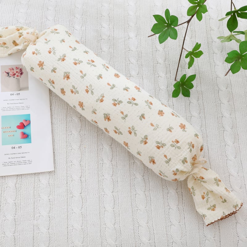 Βρεφικό μαξιλάρι σε σχήμα καραμέλας, μαλακό, με γέμισμα από μαργαριτωμένο βαμβάκι και πυρήνα από πολυεστερικές ίνες