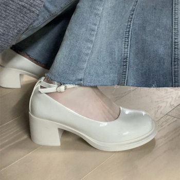 Mary Jane cipele za žene s niskim mačkastim potpeticama, gornji PU materijal, PU podstava, gumena potplat, zatvarač s jednim dijelom, za odrasle žene