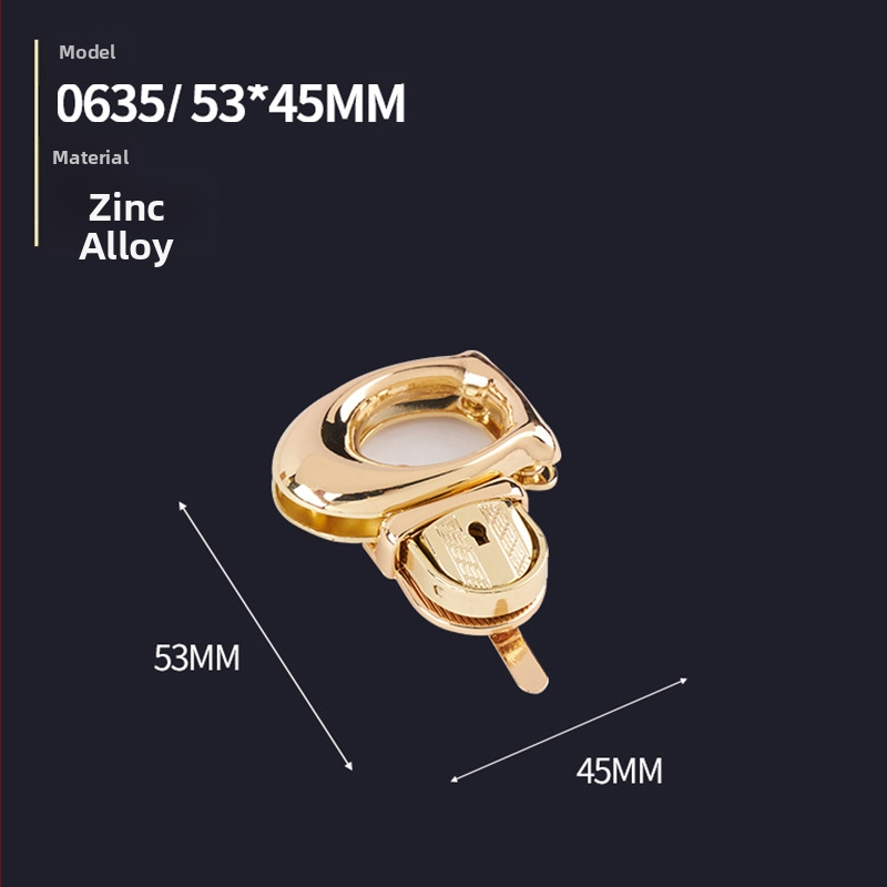 Meidus 0635 κλειδαριά τσάντας από ψευδάργυρο, ορθογώνιο σχήμα, κλείδωμα με πάτημα και στροφή, για τσάντες