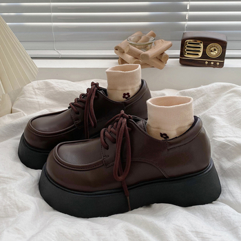 Női loaferek kerek orrú, PU felsőrész, 3–6 cm vastag sarok, egyszerű stílus