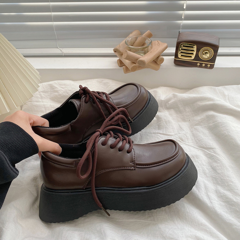 Női loaferek kerek orrú, PU felsőrész, 3–6 cm vastag sarok, egyszerű stílus