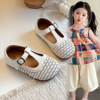 Lányoknak szánt T-strap cipő, akadémiai stílus, alacsony szárú, Velcro-zárás — Felső: Szintetikus bőr; Talp: Gumi