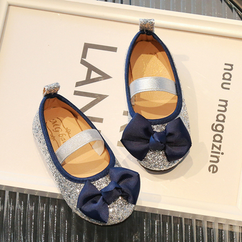 Lányoknak szóló hercegnő cipő leopard mintával és csillogó paillettes díszítéssel, masni, alacsony kivágás, légáteresztő, puha talp