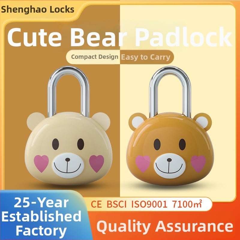 Medve figurás zár jegyzetfüzethez — műanyag ház, vas zár, testreszabható, logónyomtatás, márka CJSJ