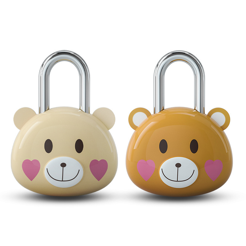 Medve figurás zár jegyzetfüzethez — műanyag ház, vas zár, testreszabható, logónyomtatás, márka CJSJ