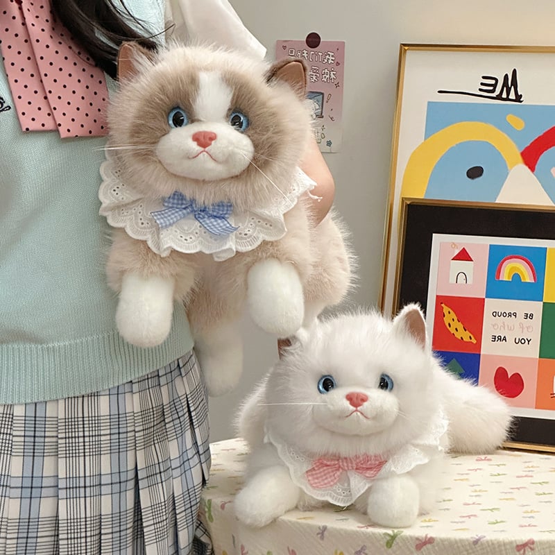 Плюшена кукла — Mink Plush Cloth Cat Backpack, Qiman Toys, PP Cotton попълване, за възраст 14+