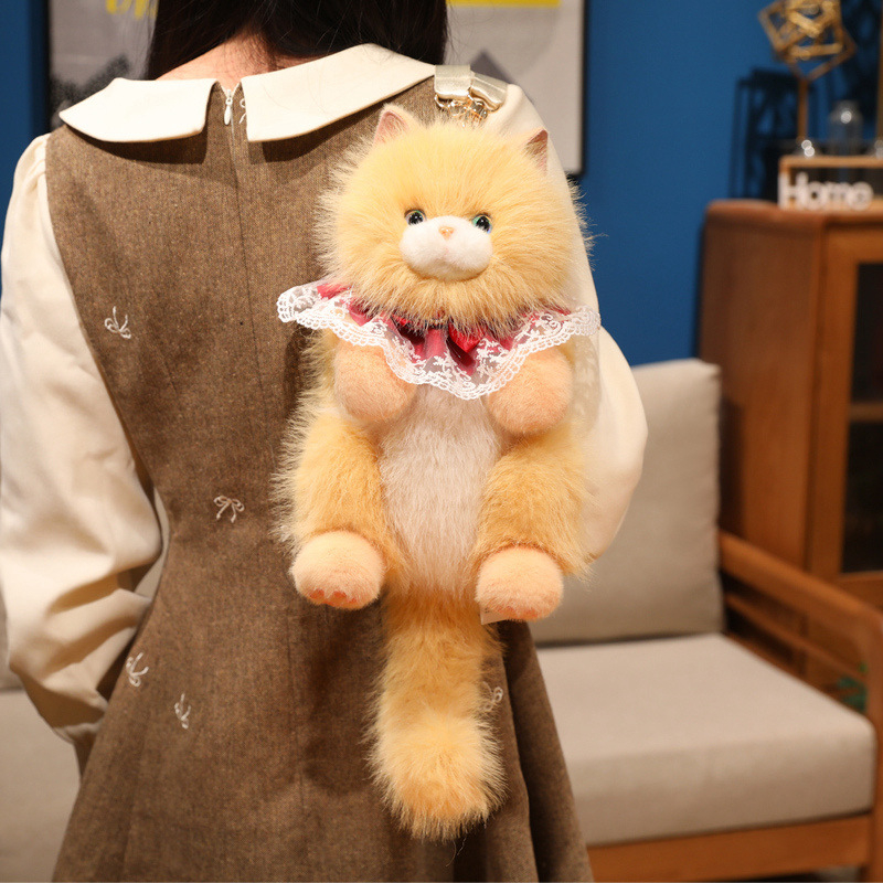 Плюшена кукла — Mink Plush Cloth Cat Backpack, Qiman Toys, PP Cotton попълване, за възраст 14+