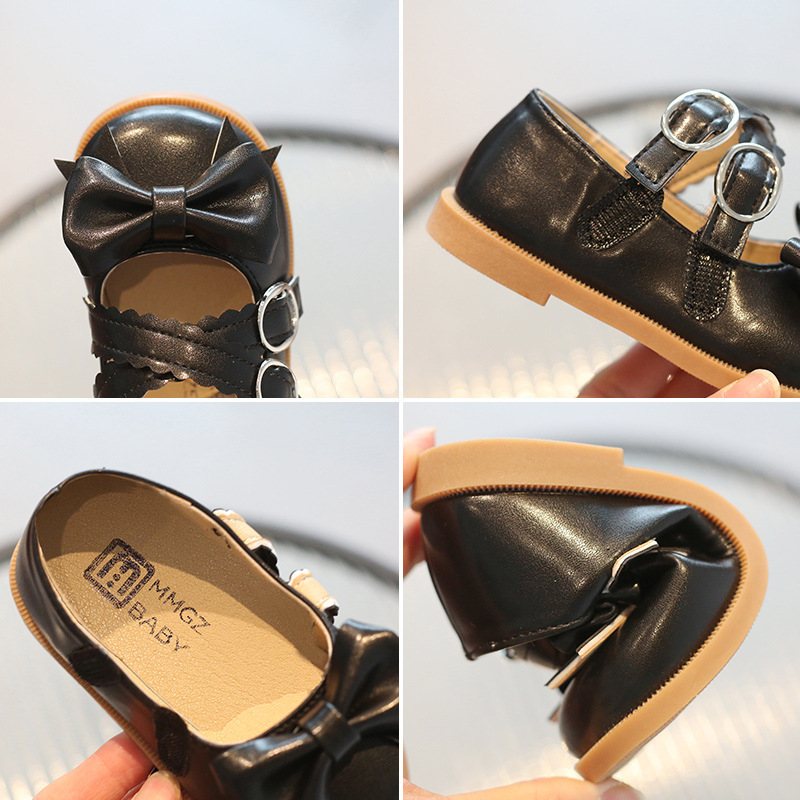 Lányoknak készült pillangómasnis műbőr cipő - Felsőrész: Szintetikus bőr, Zár: Velcro, Talp: Gumi, PU belső talp, Alacsony kialakítás (1–6 évesek)