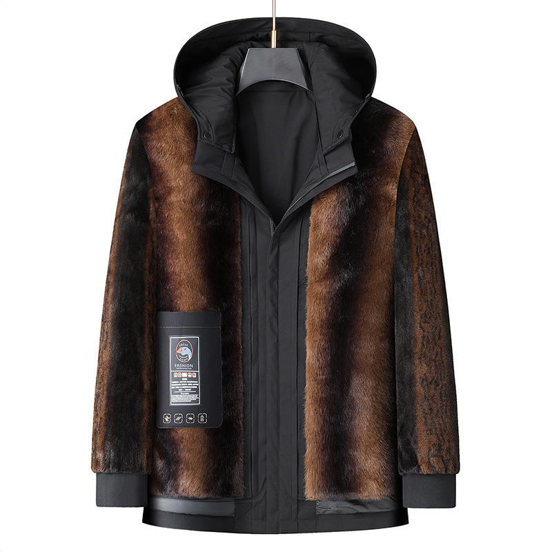 Ανδρικό μπουφάν από πούπουλο χήνας, χειμερινό, με αποσπώμενο επενδύτη και φλίς επένδυση, περιεκτικότητα πούπουλο χήνας 91–95%, πλήρωση 700