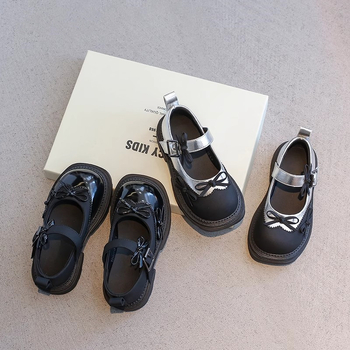 PU bőr Mary Jane gyerekcipő lányoknak, Velcro-zárás, EVA talpbetét, gumitalp, színben harmonizáló minta, főiskolai stílus, 4-16 éveseknek, tavasz-ősz