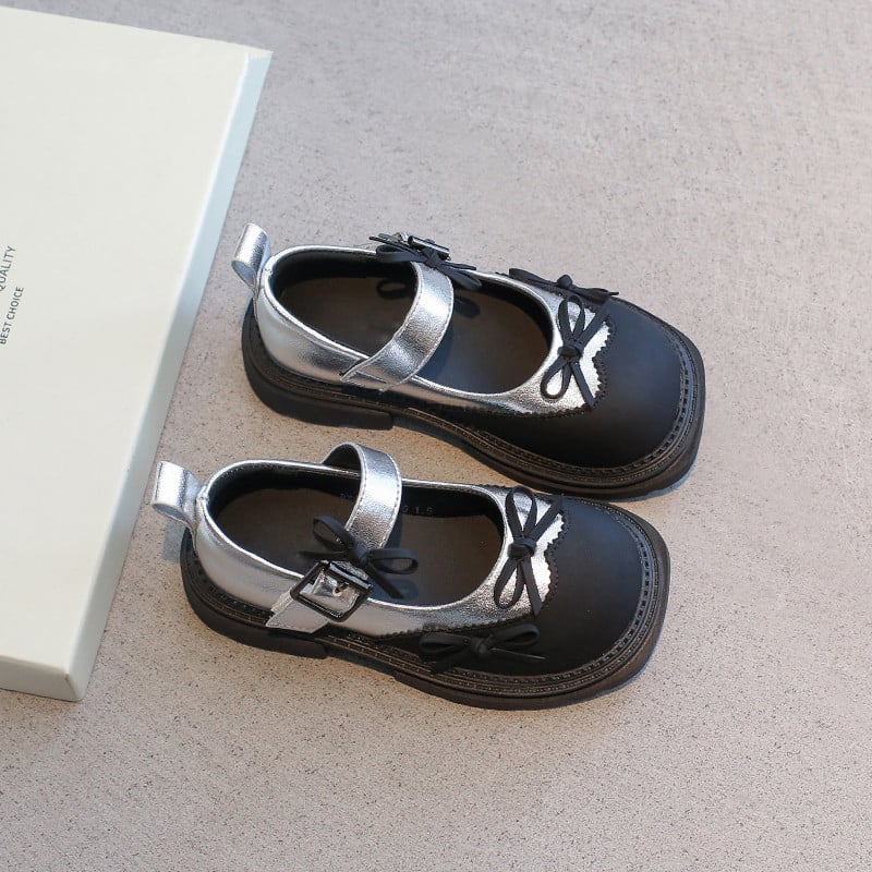 PU bőr Mary Jane gyerekcipő lányoknak, Velcro-zárás, EVA talpbetét, gumitalp, színben harmonizáló minta, főiskolai stílus, 4-16 éveseknek, tavasz-ősz