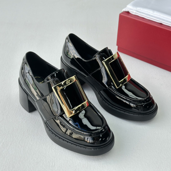 Ženske kožne slip-on cipele s okruglim vrhom, britanski stil, chunky mid-heel 3–5 cm, podstava od ovčje kože, prirodna koža uloška, kožna potplat