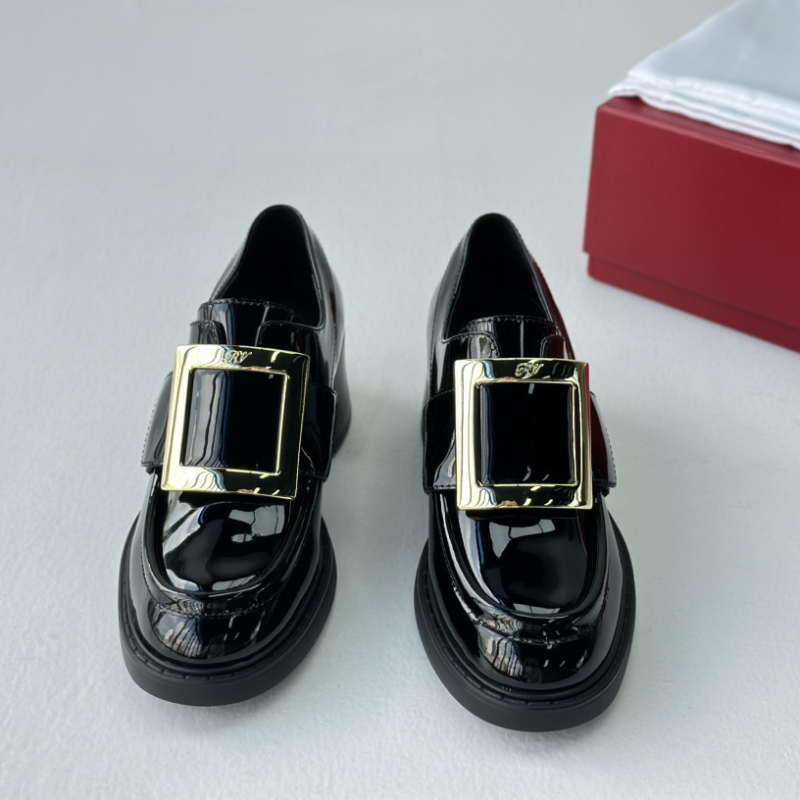 Ženske kožne slip-on cipele s okruglim vrhom, britanski stil, chunky mid-heel 3–5 cm, podstava od ovčje kože, prirodna koža uloška, kožna potplat