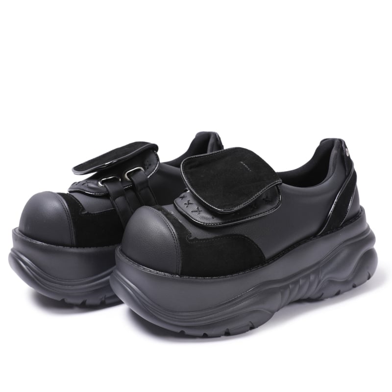 Női mikroszálas mokaszinek 6–8 cm vastag sarokkal, zárás kötés + Velcro, talp gumihab