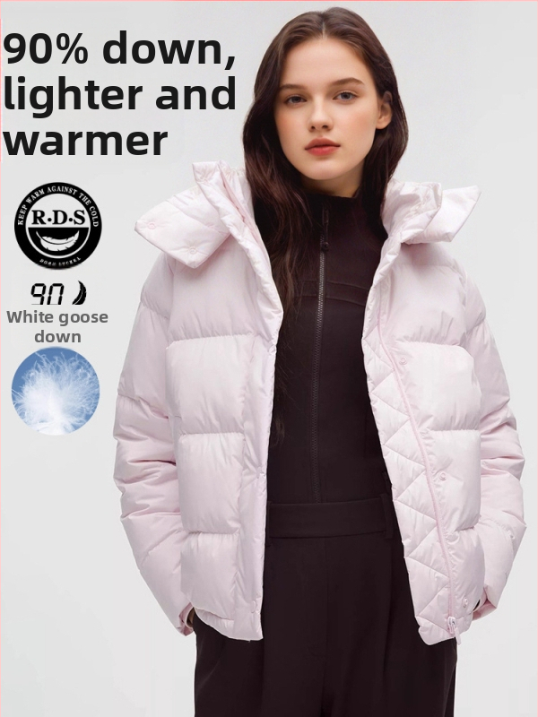 Пухено яке с гъши пух, съдържание на пух 86-90%, тясна кройка, сваляща се качулка