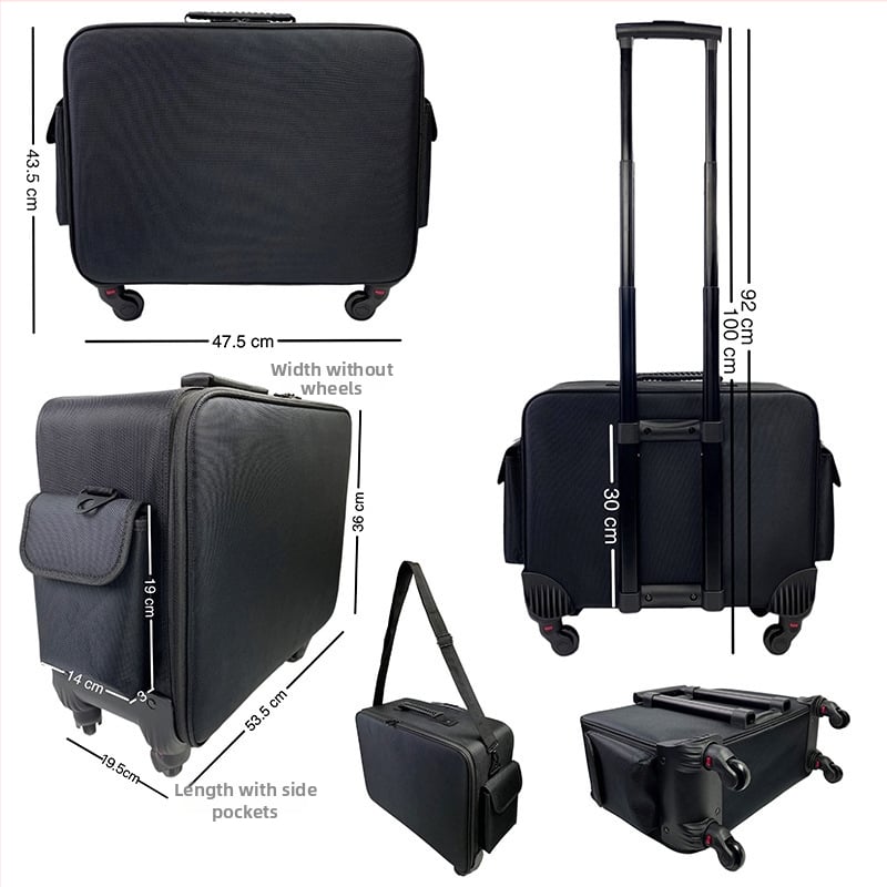 Tongyang gurulós sminktartó nagy kapacitású, Oxford anyagú, húzórúddal, univerzális kerékkel, cipzáros nyitás, zárható lakattal, uniszex