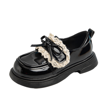 Gyerekeknek szóló PU bőrből készült loaferek Velcro-zárással, pu felső és bélés, PU talpbetét, műanyag talp, 2025 tavasz