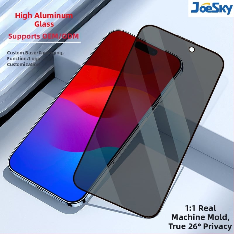 Protecție ecran din sticlă securizată pentru iPhone – Anti-Peep, Full Screen HD, 0,33 mm, Film frontal, Protecție împotriva prafului