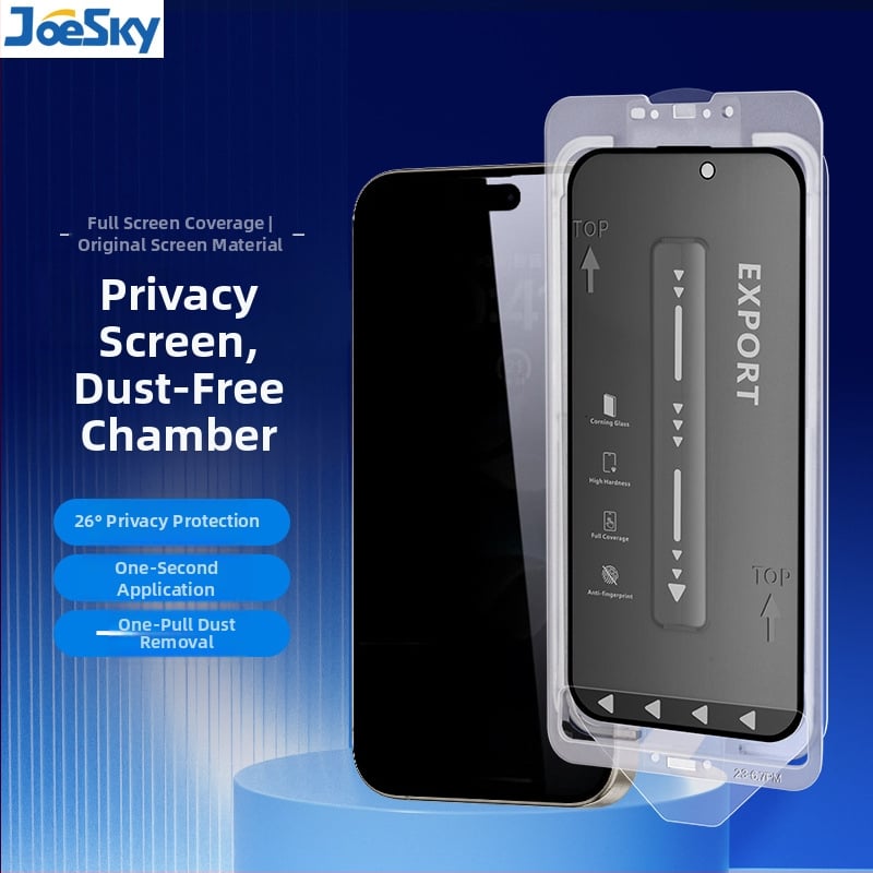 Protecție ecran din sticlă securizată pentru iPhone – Anti-Peep, Full Screen HD, 0,33 mm, Film frontal, Protecție împotriva prafului