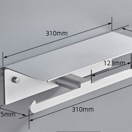 Αλουμινένιος τοίχου κρατήρας χαρτιού τουαλέτας, χωρίς διάτρηση, με κουτί χαρτιού διπλής χρήσης και θήκη τηλεφώνου