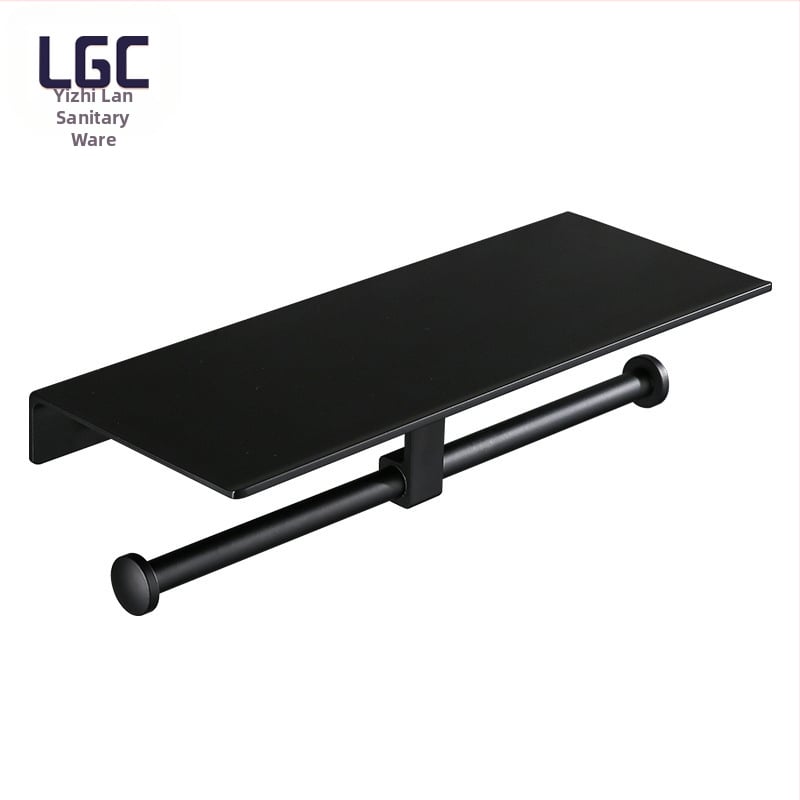 Αλουμινένιος τοίχου κρατήρας χαρτιού τουαλέτας, χωρίς διάτρηση, με κουτί χαρτιού διπλής χρήσης και θήκη τηλεφώνου