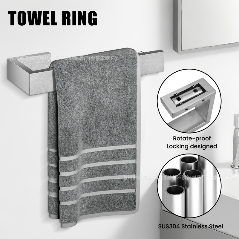 Σετ ράγες πετσέτας από ανοξείδωτο χάλυβα για μπάνιο, τετράδα, περιλαμβάνει ράγα πετσέτας, δοχείο χαρτοπετσέτας και γάντζους; φινιρίσματα: βουρτσισμένο, βαμμένο ή επίχρυσο; μάρκα Kemu san