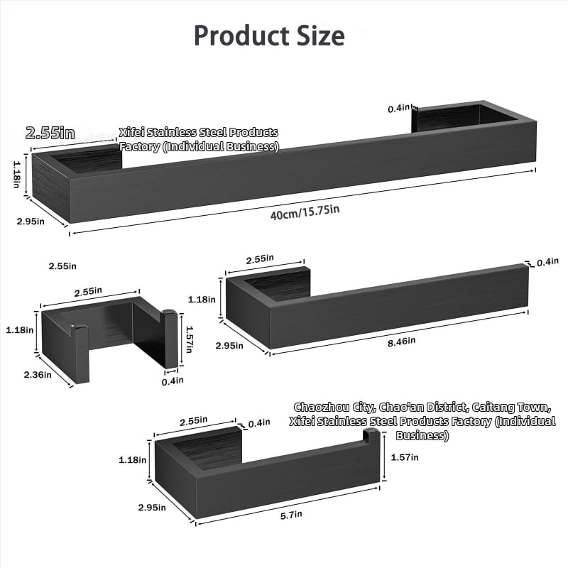 Σετ ράγες πετσέτας από ανοξείδωτο χάλυβα για μπάνιο, τετράδα, περιλαμβάνει ράγα πετσέτας, δοχείο χαρτοπετσέτας και γάντζους; φινιρίσματα: βουρτσισμένο, βαμμένο ή επίχρυσο; μάρκα Kemu san
