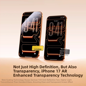 PaiPaiMi protecție ecran din sticlă temperată pentru iPhone 17 Pro Max – anti-praf, antișoc, acoperire totală a ecranului