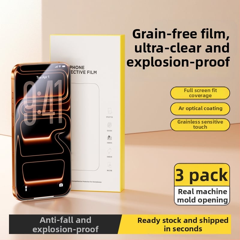 PaiPaiMi protecție ecran din sticlă temperată pentru iPhone 17 Pro Max – anti-praf, antișoc, acoperire totală a ecranului