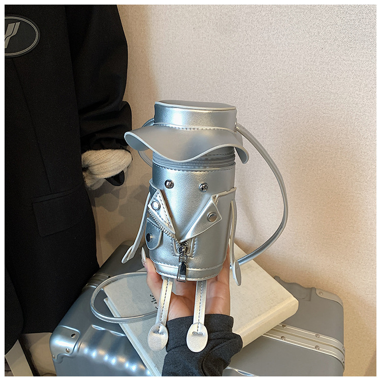 Bucket bag Yuzuo, cilindrična PU torba s retro naglaskom, poklopcem i džepom za telefon – ljeto 2025