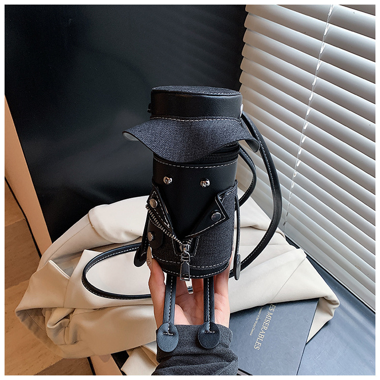 Bucket bag Yuzuo, cilindrična PU torba s retro naglaskom, poklopcem i džepom za telefon – ljeto 2025