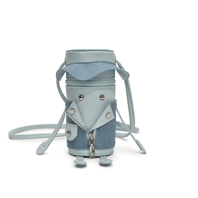 Bucket bag Yuzuo, cilindrična PU torba s retro naglaskom, poklopcem i džepom za telefon – ljeto 2025