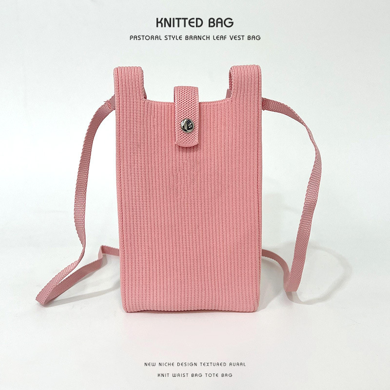 Mobiltelefon-táska poliészterből, függőleges négyzet alakú forma, Draasher csat-zárás, városi minimalist stílus nőknek