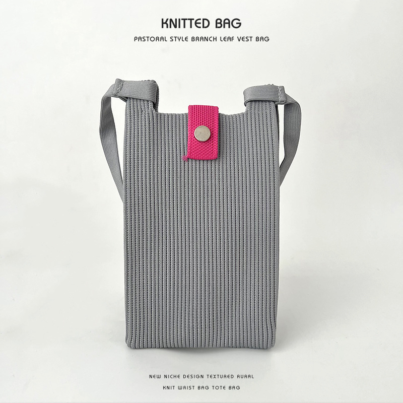 Mobiltelefon-táska poliészterből, függőleges négyzet alakú forma, Draasher csat-zárás, városi minimalist stílus nőknek