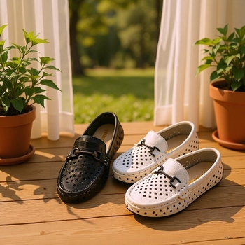 Dječji kožni slip-on mokasini s metalnom kopčom, karirani uzorak, gumeni potplat, ručno izrađene, korejski stil