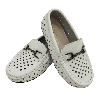 Dječji kožni slip-on mokasini s metalnom kopčom, karirani uzorak, gumeni potplat, ručno izrađene, korejski stil