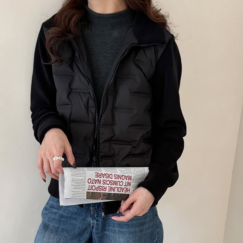 Дамско пухено яке с поларена материя, цип, стоящ яка, пълнеж от патешки пух 85–90%, дебело, дълги ръкави