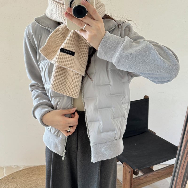 Дамско пухено яке с поларена материя, цип, стоящ яка, пълнеж от патешки пух 85–90%, дебело, дълги ръкави