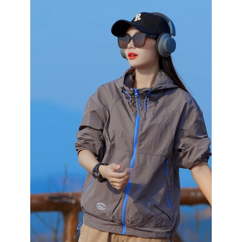 Unisex καλοκαιρινό αντιανεμικό μπουφάν (Νάιλον, Κουκούλα, UPF50+, Μοντέλο F501)